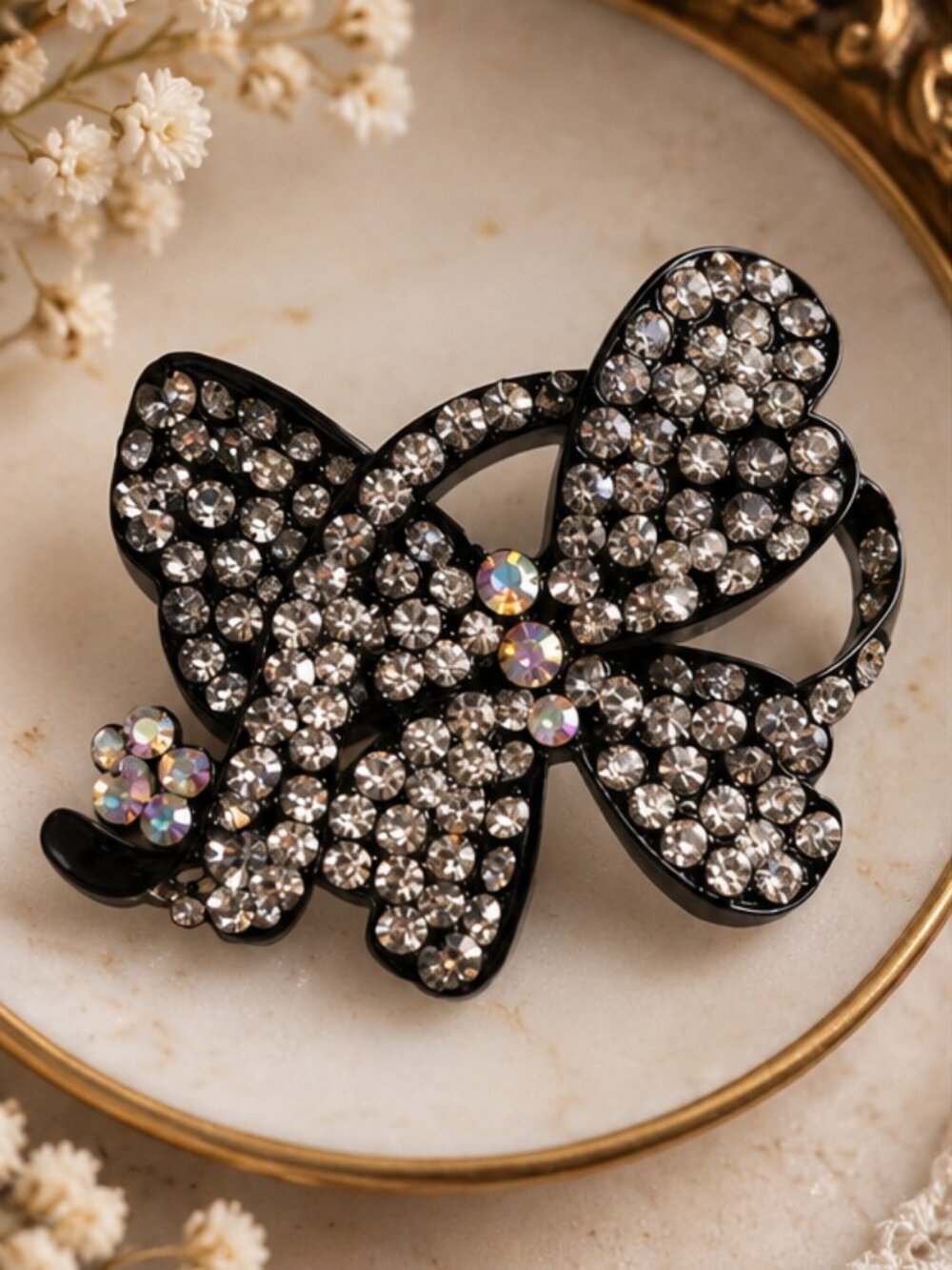Modern Rhinestone Butterfly Brooch